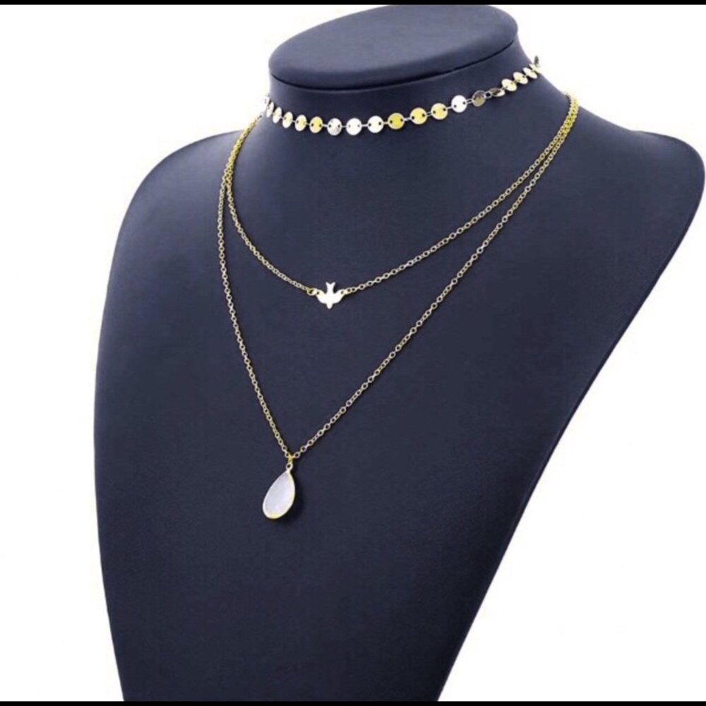 Gold Dainty 18KGP Delicate Layer Choker Necklace - Picture 3 of 7